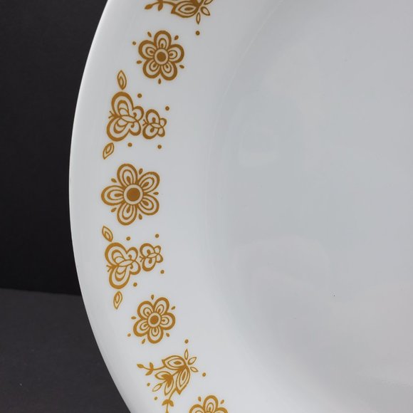 Corelle Butterfly Gold Platter Corning Oval White Gold Flowers Serving Plate - Picture 2 of 2